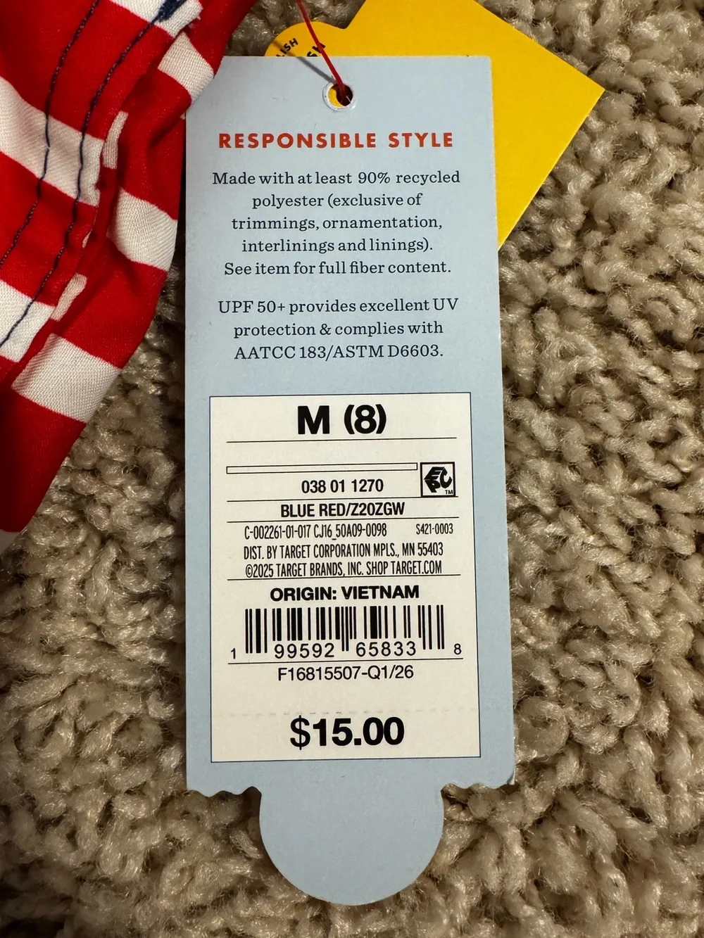 NWT boys Medium Cat & Jack patriotic swim trunks